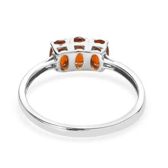 Tangerine Kyanite 3 Stone Ring, Stud Earrings & 3 Stone Pendant Set - Picture 6 of 11